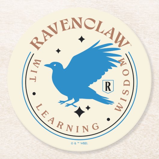 RAVENCLAW™ Blue Eagle House Pride Abzeichen Runder Pappuntersetzer (Vorderseite)
