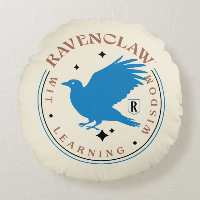 RAVENCLAW™ Blue Eagle House Pride Abzeichen Rundes Kissen (Vorderseite)