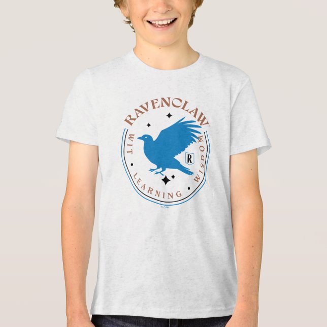 RAVENCLAW™ Blue Eagle House Stolz Abzeichen Tri-Blend Shirt (Vorderseite)
