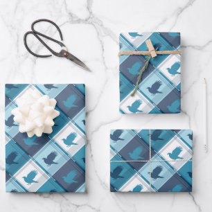 RAVENCLAW™ Tartan Kariertes Muster Geschenkpapier Set