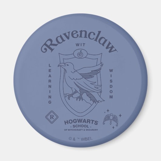 RAVENCLAW™ Wit Learning Wisdom Crest Magnet (Vorne)