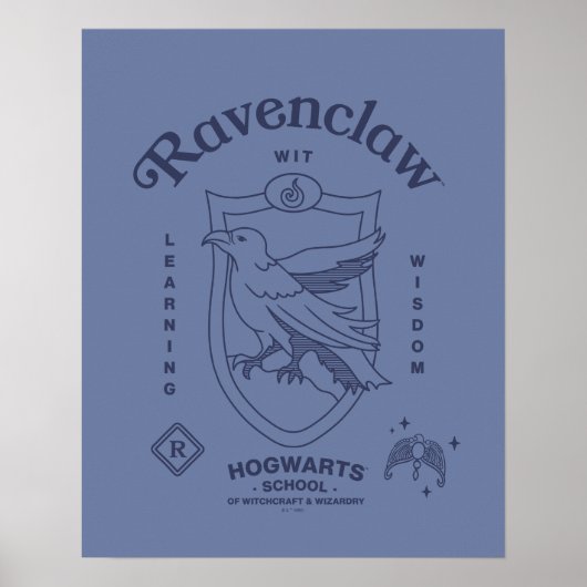 RAVENCLAW™ Wit Learning Wisdom Crest Poster (Vorne)