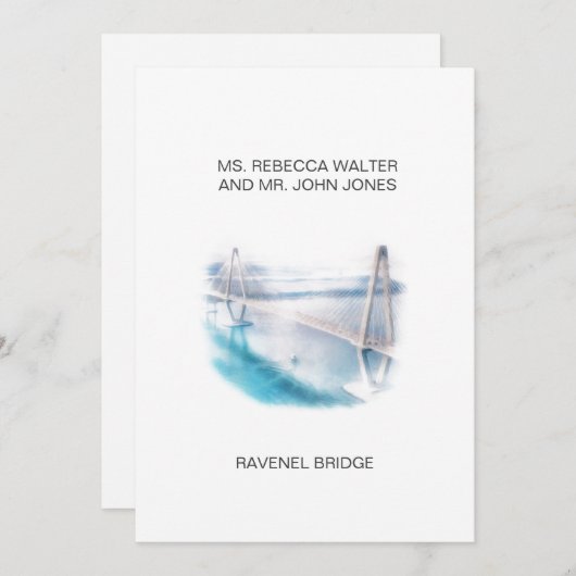 Ravenel Bridge - Charleston Feiertagskarte (Vorne/Hinten)