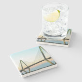 Ravenel Bridge Untersetzer, Charleston, South Caro Steinuntersetzer (Seitenansicht)