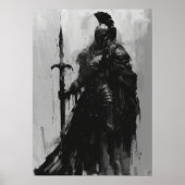 Ravenn Warrior in Heavy Black Plate Armor Poster (Vorne)