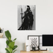 Ravenn Warrior in Heavy Black Plate Armor Poster (Heimbüro)