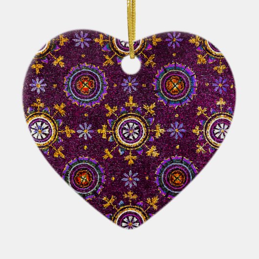 RAVENNA BYZANTINE MOSAICS, STAR, LILA STARRNENNACH KERAMIK ORNAMENT (Vorne)