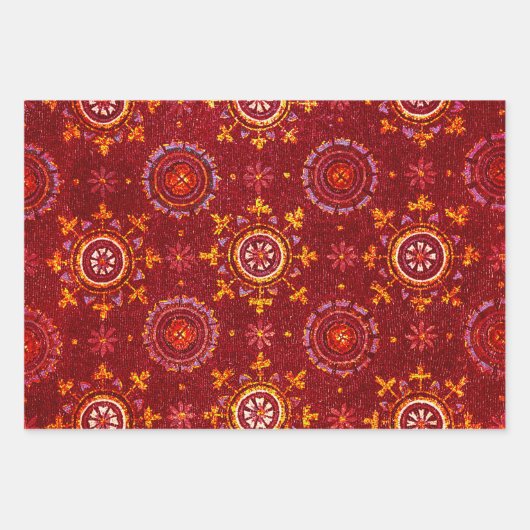 RAVENNA BYZANTINE MOSAICS, STERNE, BLAUE STARRY NI GESCHENKPAPIER SET (Vorderseite 2)