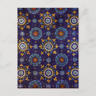 RAVENNA BYZANTINISCHE MOSAIKE,STERNE,BLAUE STERNEN POSTKARTE