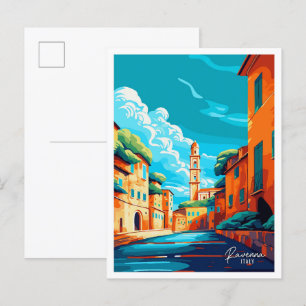 Ravenna Italien Kunst Vintage Reise Illustration Postkarte