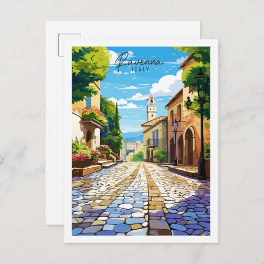 Ravenna Italien Vintage Illustration Postkarte (Vorne/Hinten)