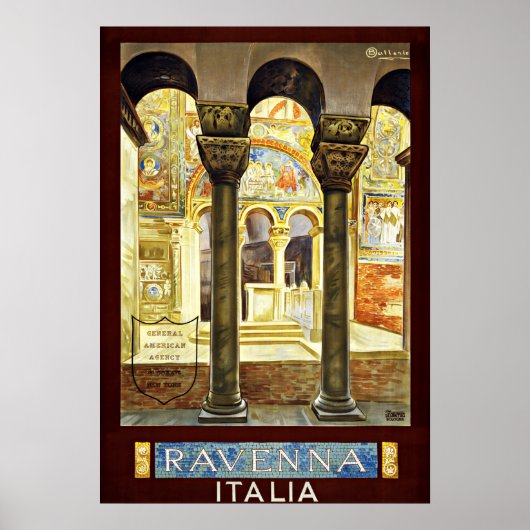 Ravenna Italien Vintage Travel Poster (Vorne)