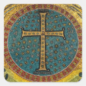 Ravenna Mosaic Cross Quadratischer Aufkleber (Vorderseite)