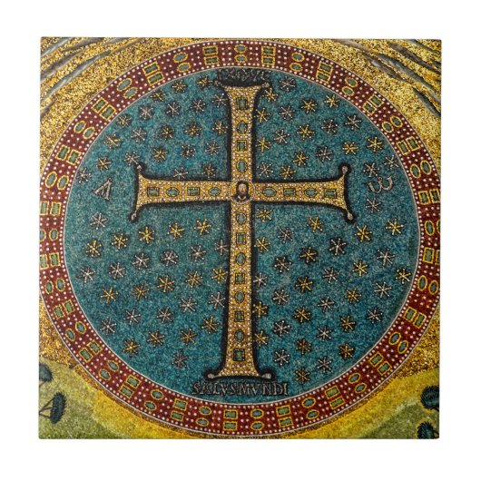 Ravenna-Mosaik-Kreuz Fliese (Vorderseite)