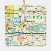 Ravenna Ohio Karte Keramikornament (Vorderseite)