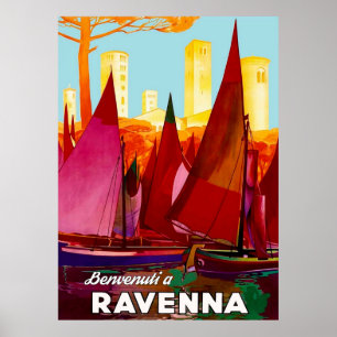 Ravenna, Segelboote im Stadtpark Poster