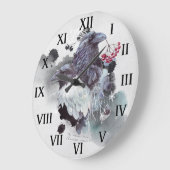 Ravens Abstrakte Aquarellfarben - Hintergrund | Große Wanduhr (Winkel)