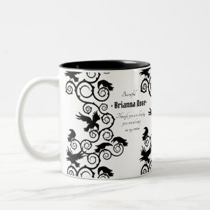 Ravens and Thorns Black & White Magic Märchen Zweifarbige Tasse