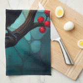 Ravens-Crows-Glass Cherry Tree Geschirrtuch (Viertel Falte)