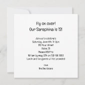 Ravens essen Geburtstagstorte, Vogelgeburt Einladung (Rückseite)