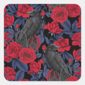 Raven's Geheimnis. Dunkle und launische gotische I Quadratischer Aufkleber (Vorderseite)