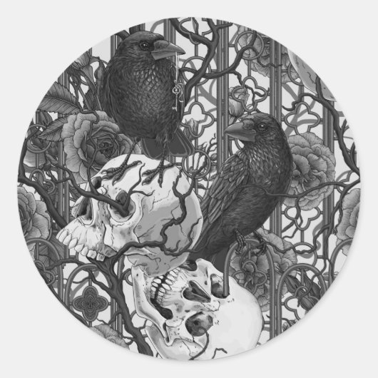 Raven's Geheimnis. Dunkle und launische gotische I Runder Aufkleber (Vorderseite)