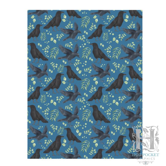 Ravens Goth Halloween Scrapbook Paper in Blue (Von Creator hochgeladen)