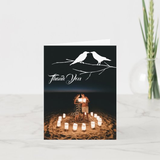 Ravens Gothic Wedding Dankeskarte (Vorderseite)