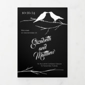 Ravens Gothic Wedding Dreifach-gefaltete Programmkarte (Cover)