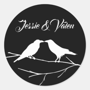 Ravens Gothic Wedding Runder Aufkleber