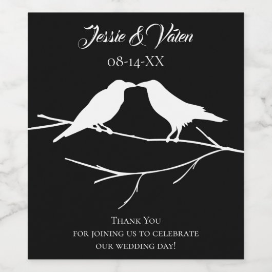 Ravens Gothic Wedding Weinetikett (Einzelnes Label)