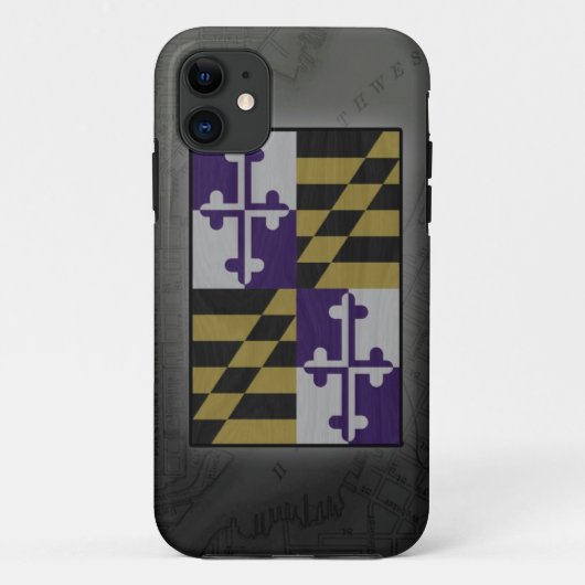 ravens Hafenkarte iphone Fall Maryland-Flagge Case-Mate iPhone Hülle (Rückseite)