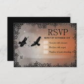 Ravens Halloween UAWG 3.5x5 passende Antwortkarte RSVP Karte (Vorne/Hinten)