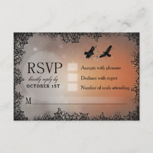 Ravens Halloween UAWG 3.5x5 passende Antwortkarte RSVP Karte