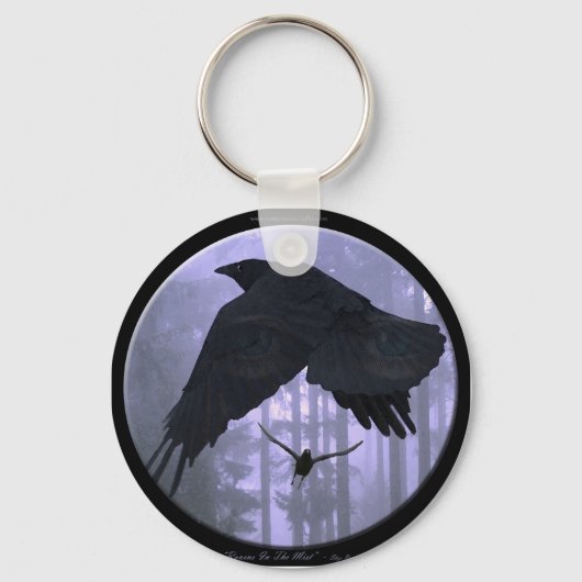"RAVENS IN THE MIST" Fantasy Art Key-chain Schlüsselanhänger (Vorderseite)