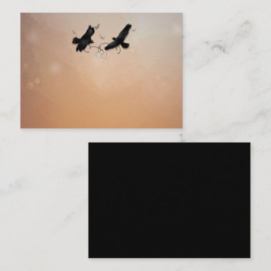 Ravens Matching Wedding BLANK Karten 3,5 x 2,5 (Vorne/Hinten)