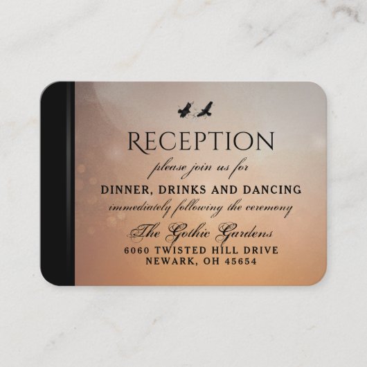 Ravens Matching Wedding Reception Cards 3.5 x 2.5 Begleitkarte (Vorderseite)