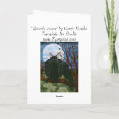 Raven's Moon Black Cat Crow Goth Fantasy Art Card Karte (Rückseite)