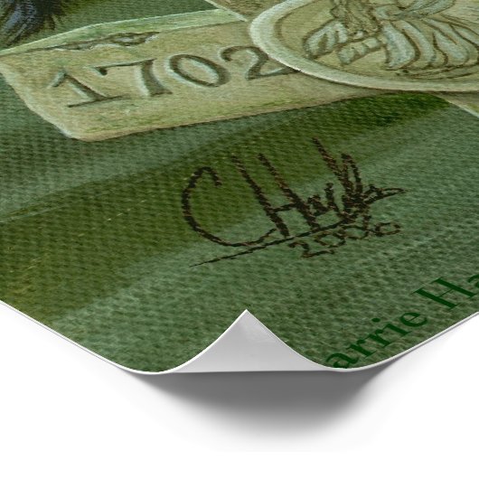 Raven's Moon Black Cat Crow Gothic Art Poster (Ecke)