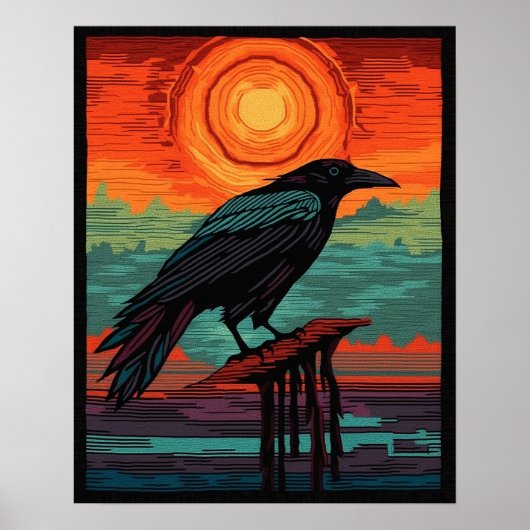 Ravens Navajo Wüste Native Art Style #NR105 Poster (Vorne)
