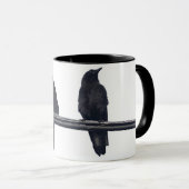 "RAVENS ON A DRAYS" Vogelliebhaber Wildlife Tasse (VorderseiteRechts)