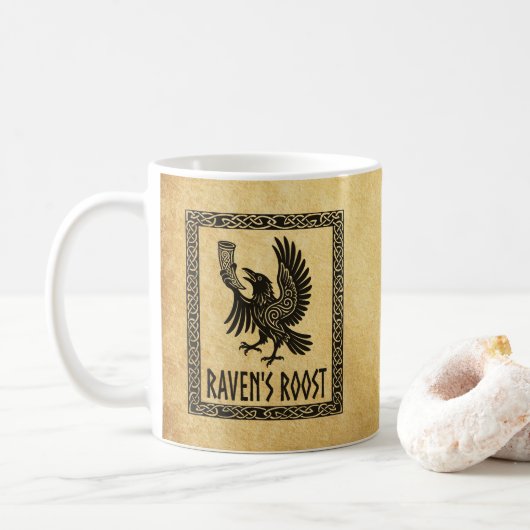 Raven's Roost Pub Wick Schottland Kaffeetasse (Mit Donut)