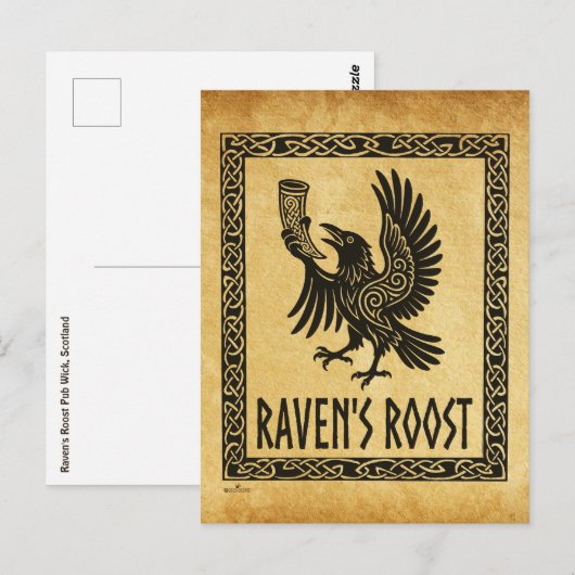 Raven's Roost Pub Wick Schottland Postkarte (Vorne/Hinten)