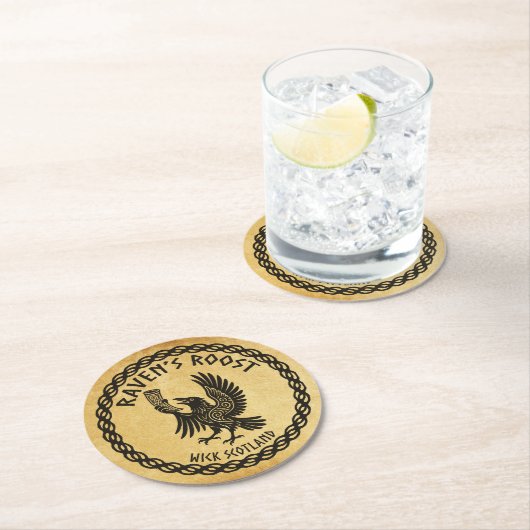 Raven's Roost Pub Wick Schottland Runder Pappuntersetzer (Vor Ort)