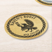 Raven's Roost Pub Wick Schottland Runder Pappuntersetzer (Angewinkelt)