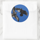 Ravens Runder Aufkleber (Tasche)