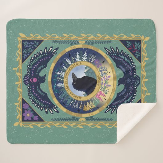 Ravens Sherpa Blanket Sherpadecke (Vorderseite (Horizontal))