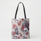 Ravens, Skulls und Blume Tasche (Vorderseite)