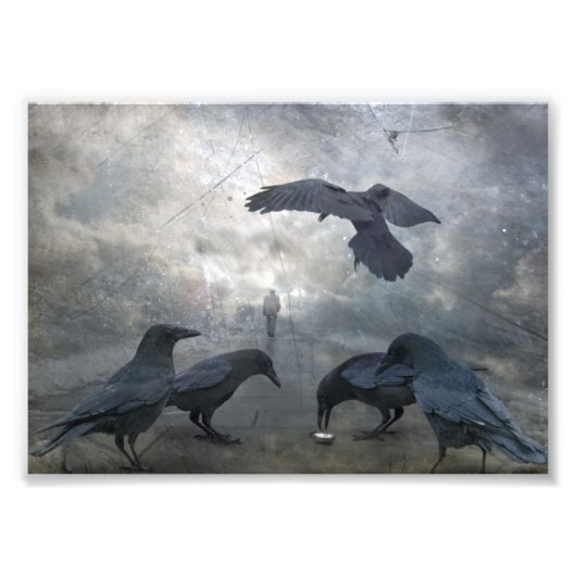 Ravens spielen mit verlorener Zeit Fotodruck (Vorne)