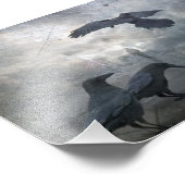 Ravens spielen mit verlorener Zeit Fotodruck (Ecke)